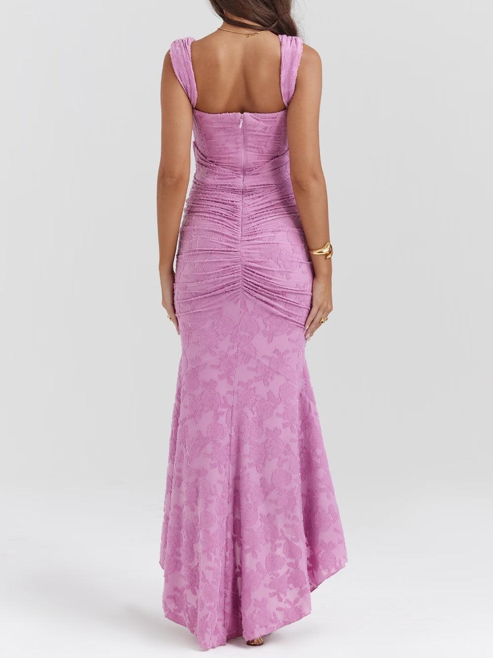 Blaues BlumenMaxi-Kleid