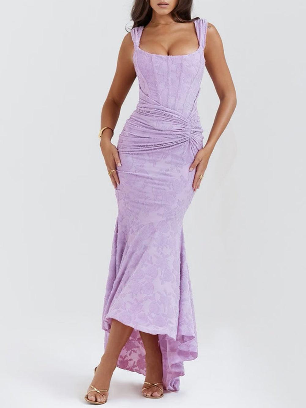 Blaues BlumenMaxi-Kleid