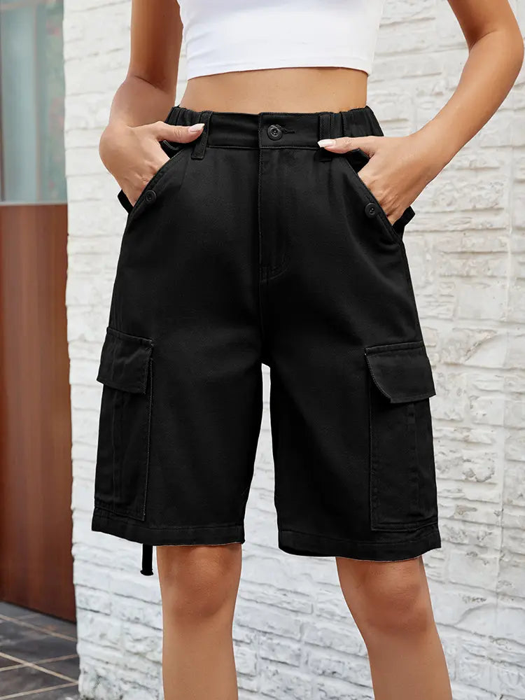 Gewaschene Utility-Denim-Shorts
