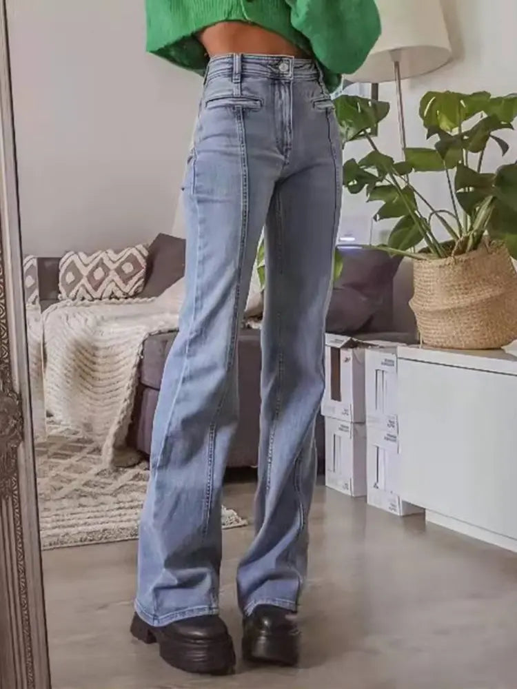 Retro Mid-Waist Schlagjeans