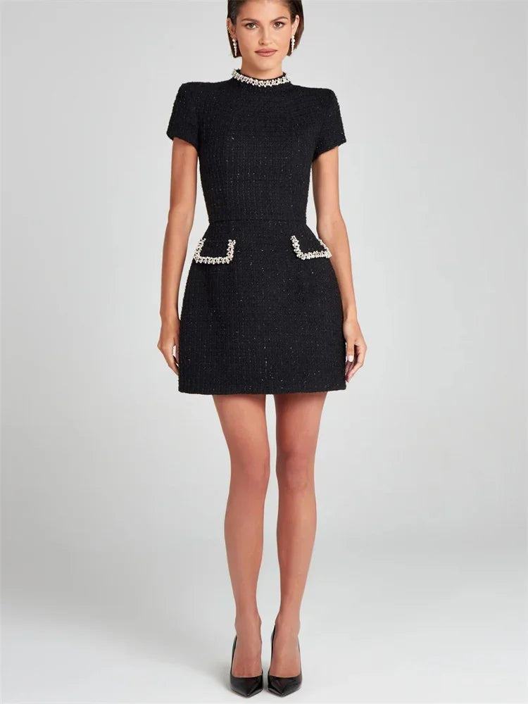Queeny Diamond kurzärmeliges Minikleid
