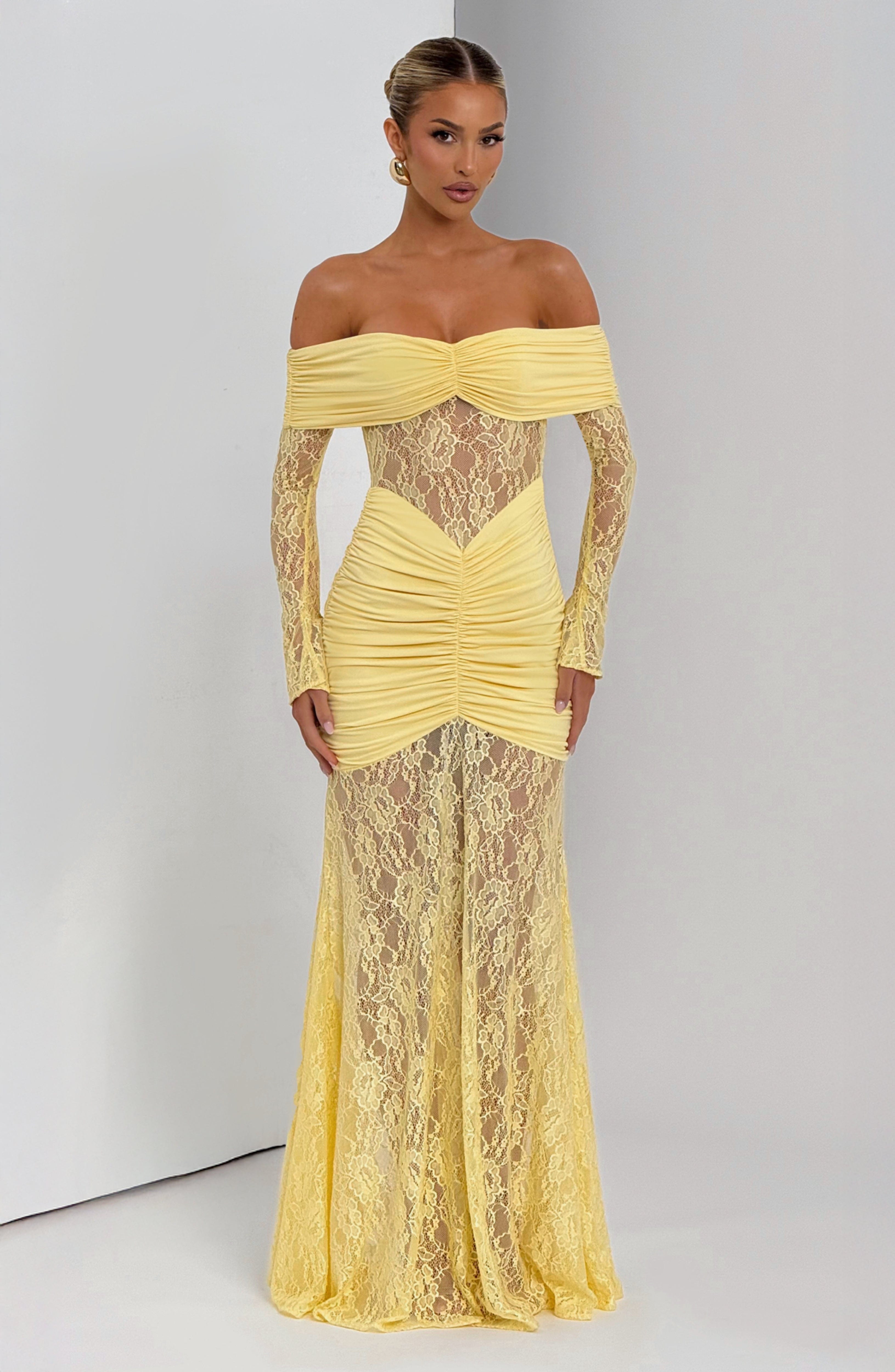 Sauline Maxi Kleid - Zitrone