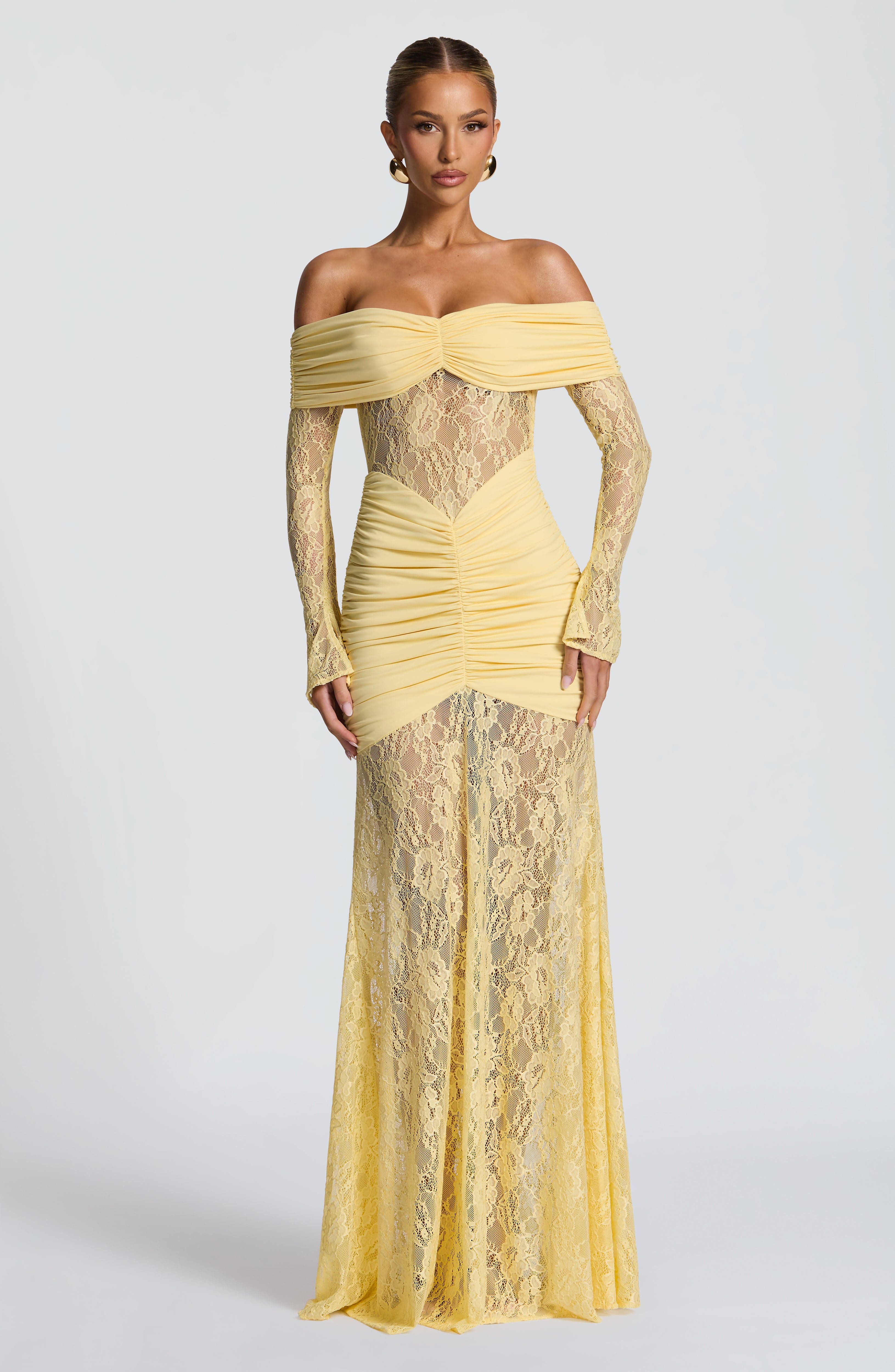 Sauline Maxi Kleid - Zitrone
