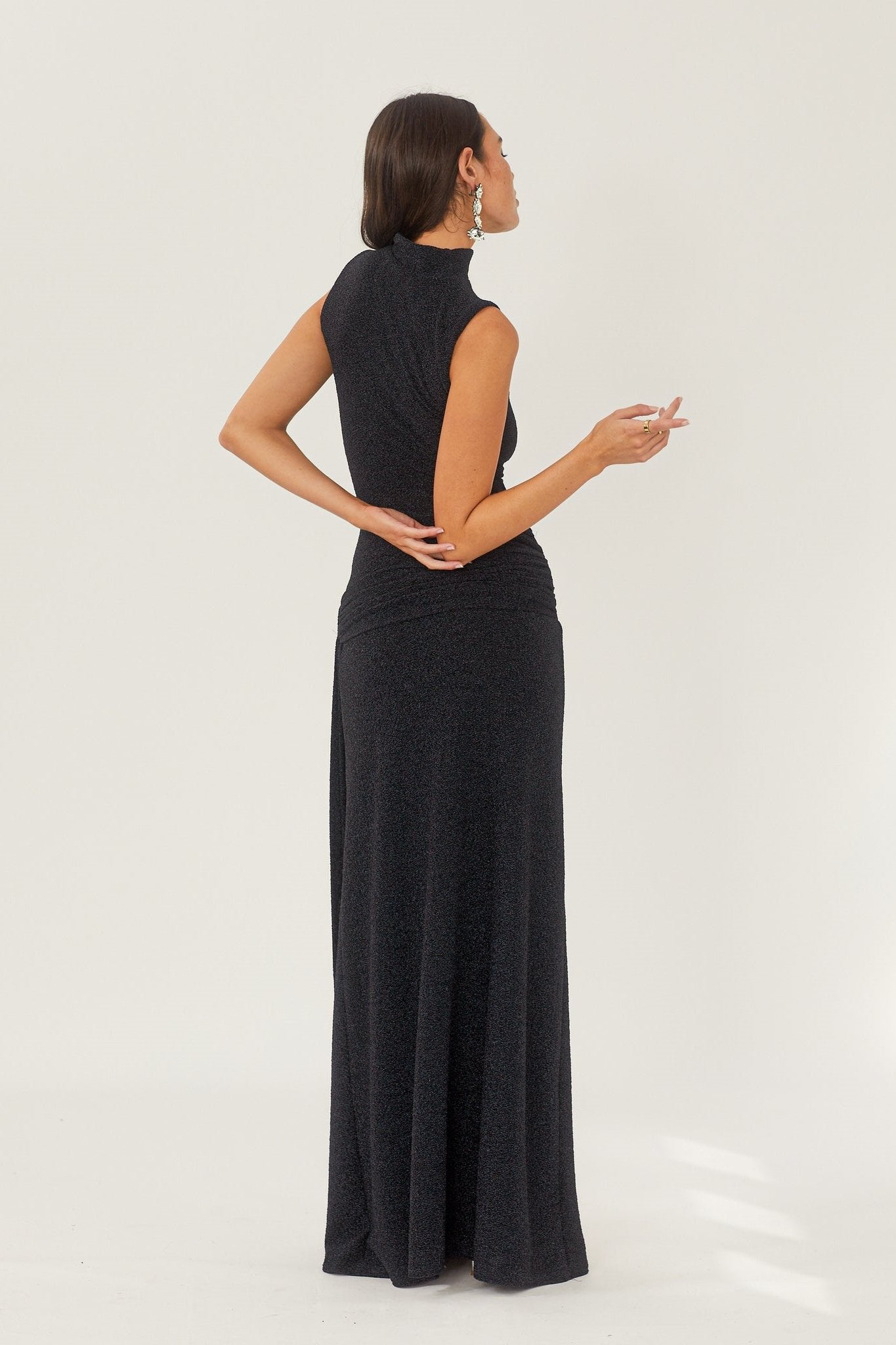 Shonna Metallic Strap Maxi Strickkleid