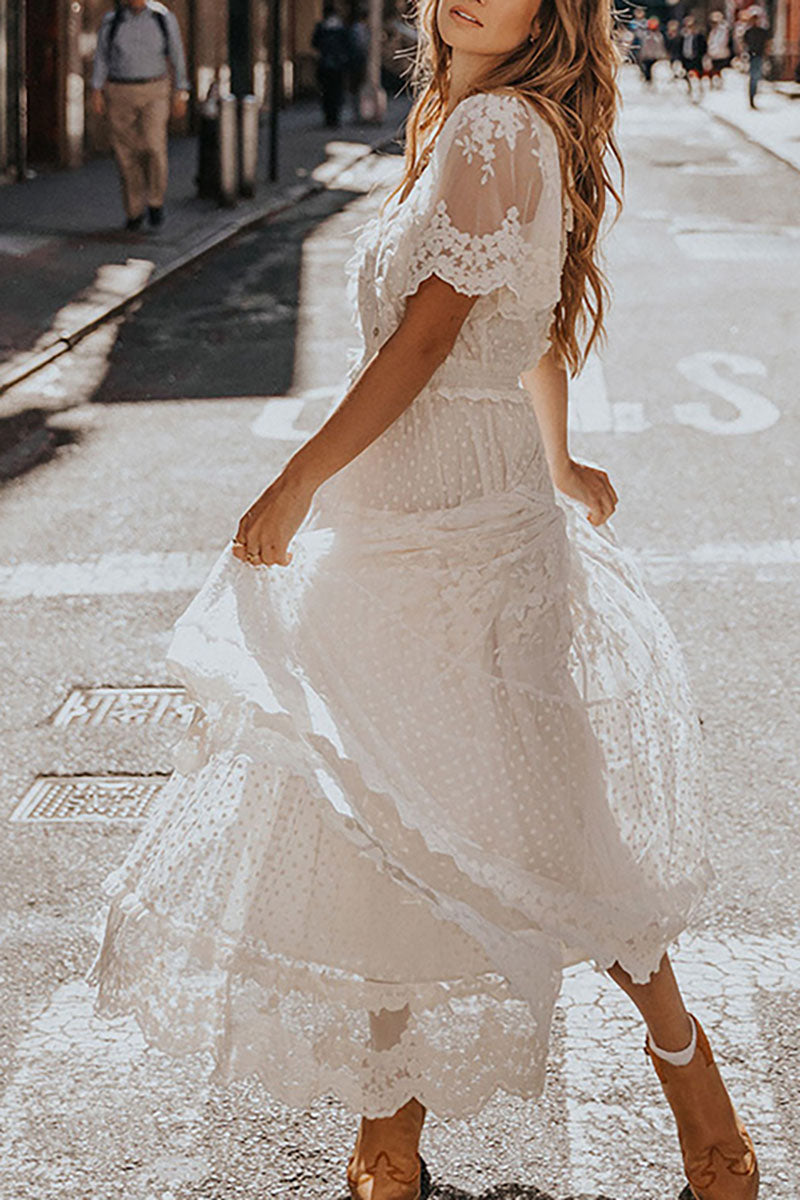 Boho Italienisches Midikleid