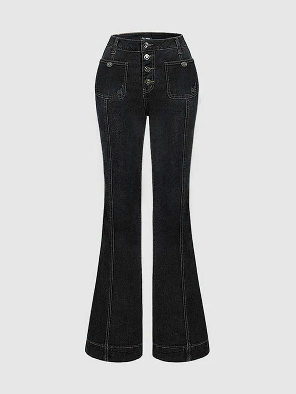 Stilvolle High-Waisted Patchwork Schlagjeans