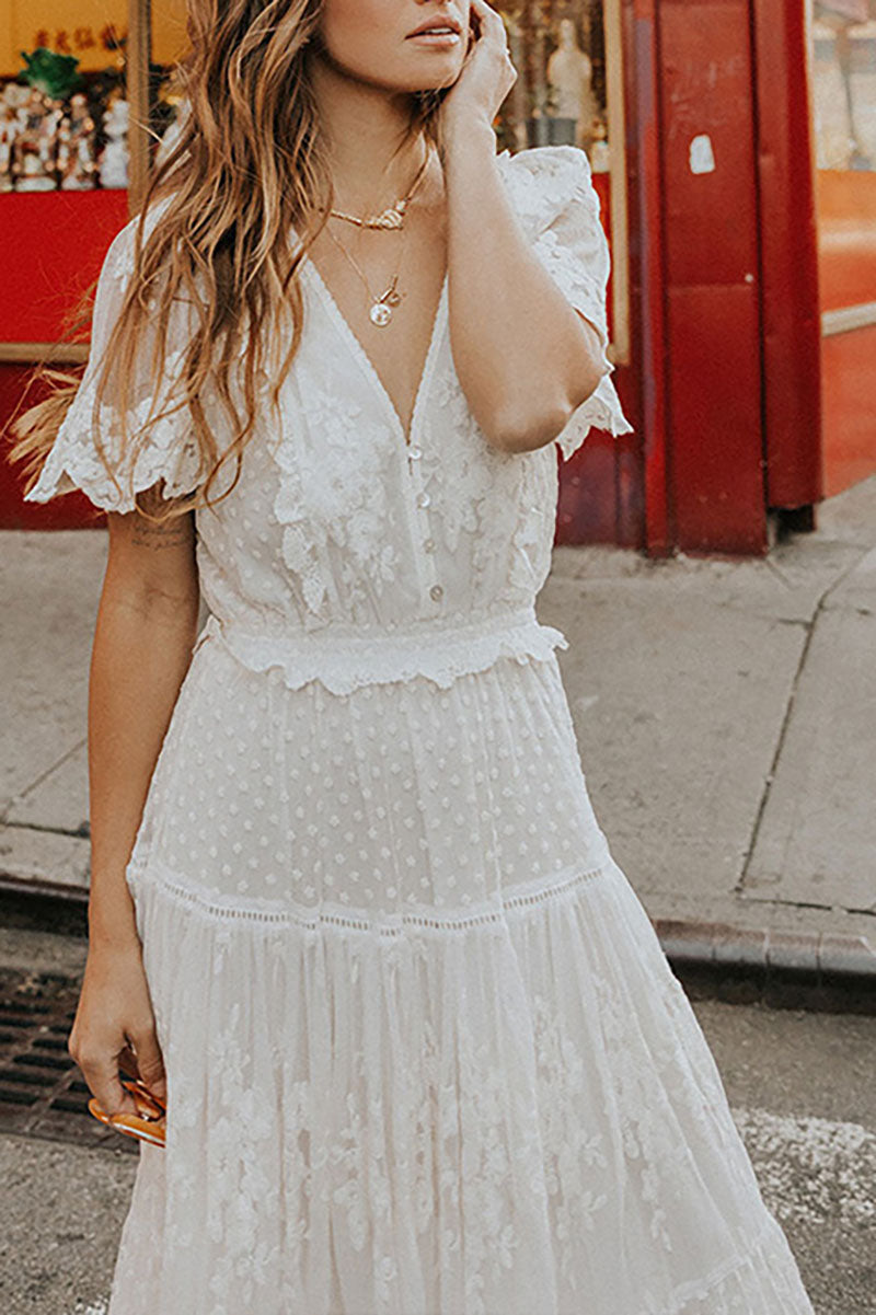 Boho Italienisches Midikleid