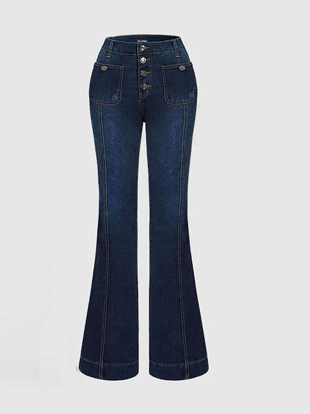 Stilvolle High-Waisted Patchwork Schlagjeans
