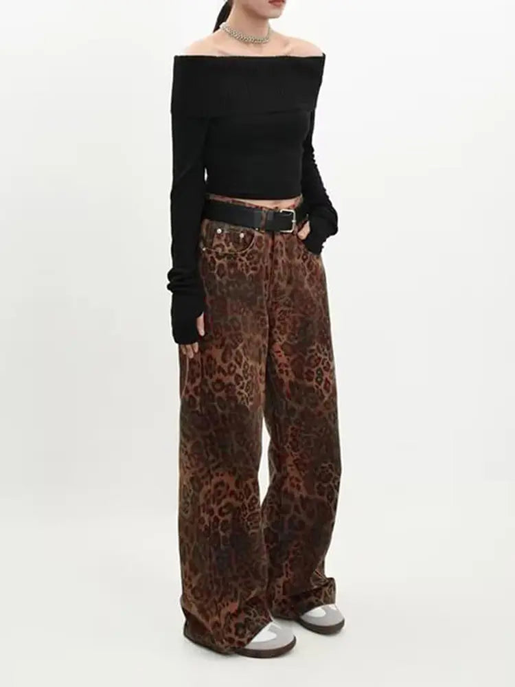 Vintage Leo-Muster Jeans