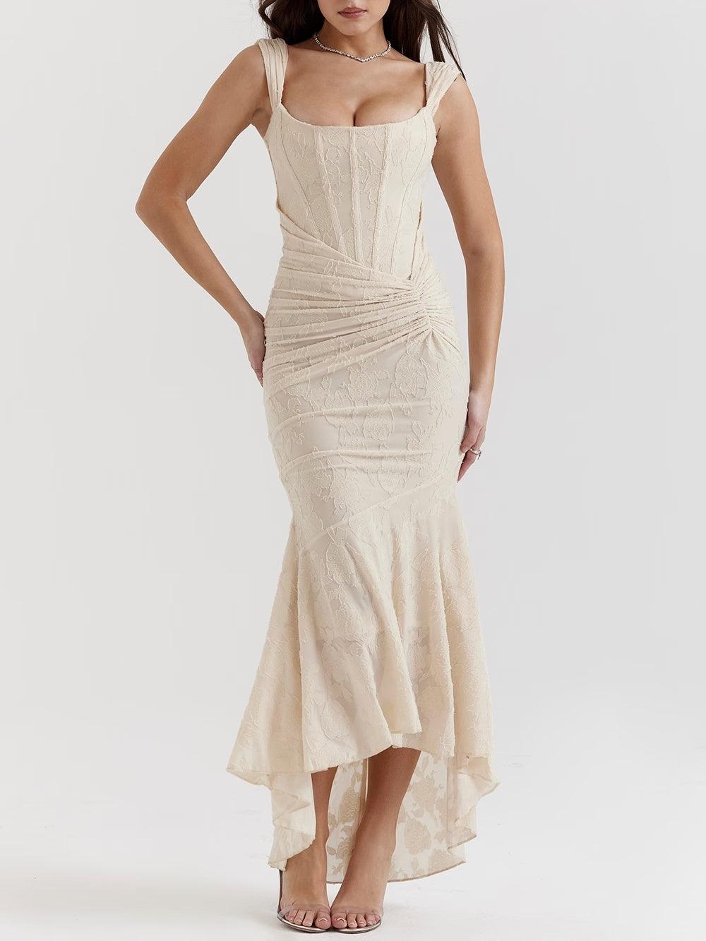 Blaues BlumenMaxi-Kleid