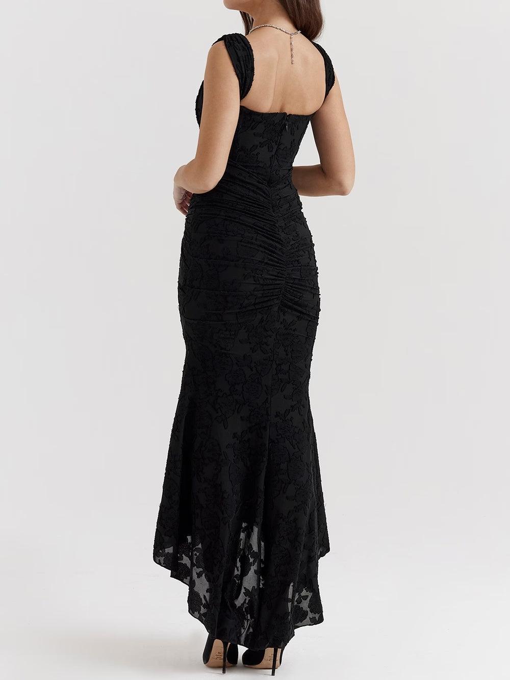 Blaues BlumenMaxi-Kleid