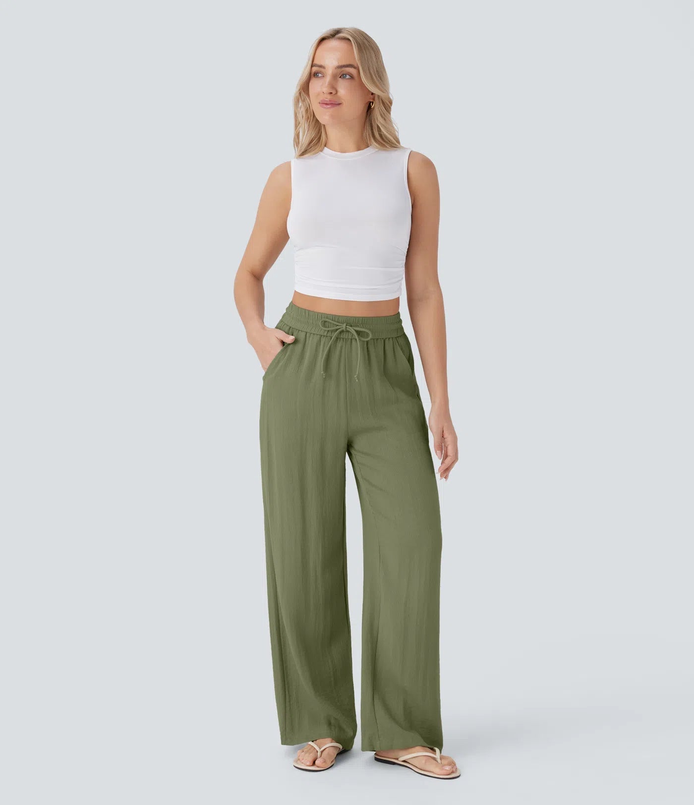 Lisa | Comfortabele Luchtige Linnen Broek met Elegante Pijpen