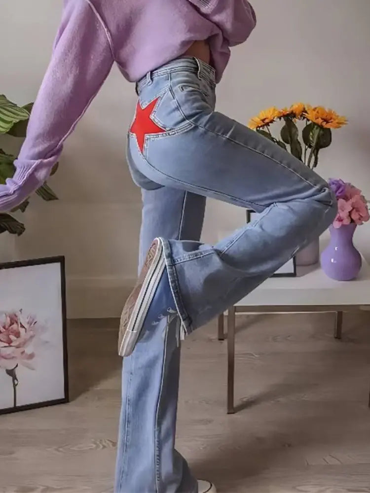 Retro Mid-Waist Schlagjeans