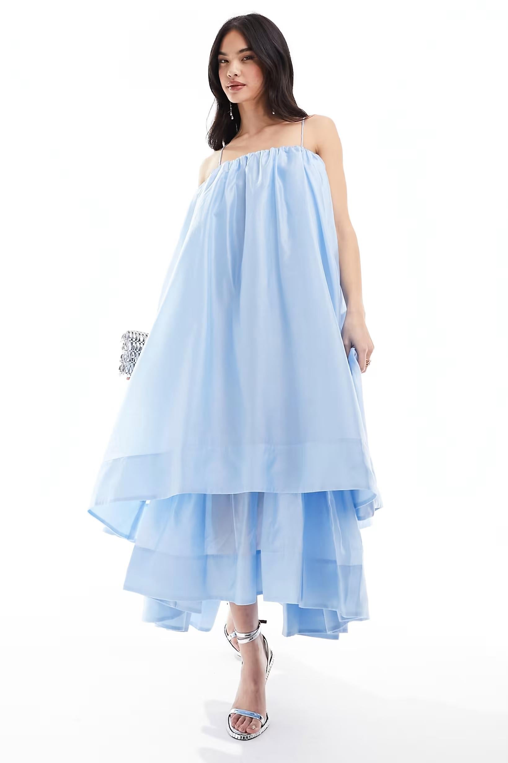 Chiffon Double Layer Kelly Midi Kleid