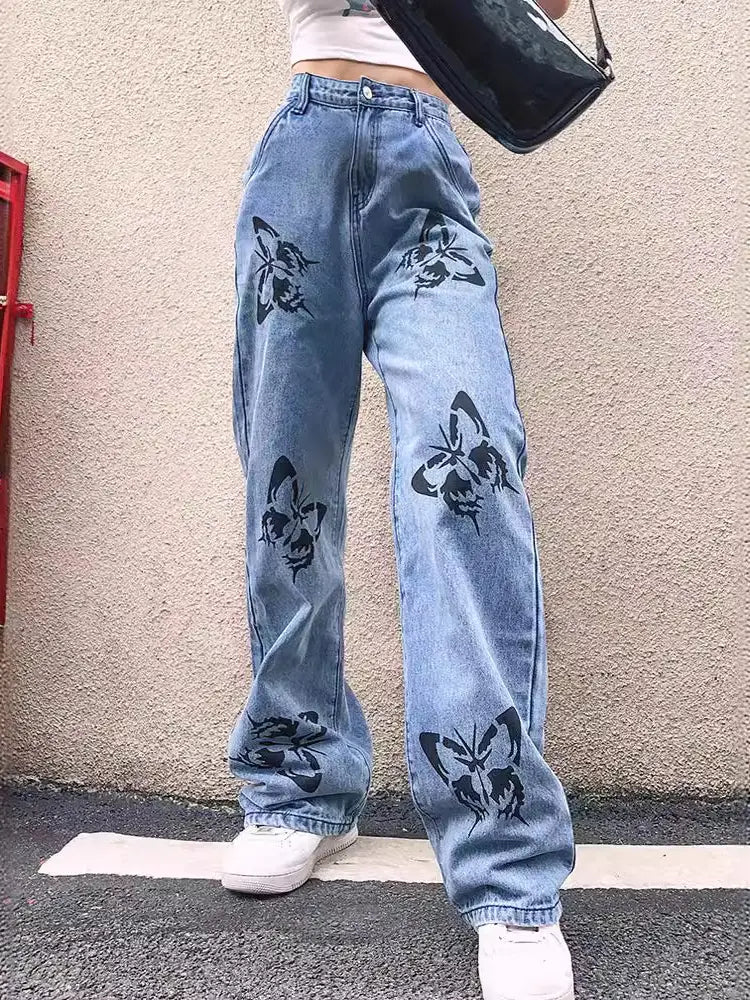 Bedruckte Slim Fit Jeans