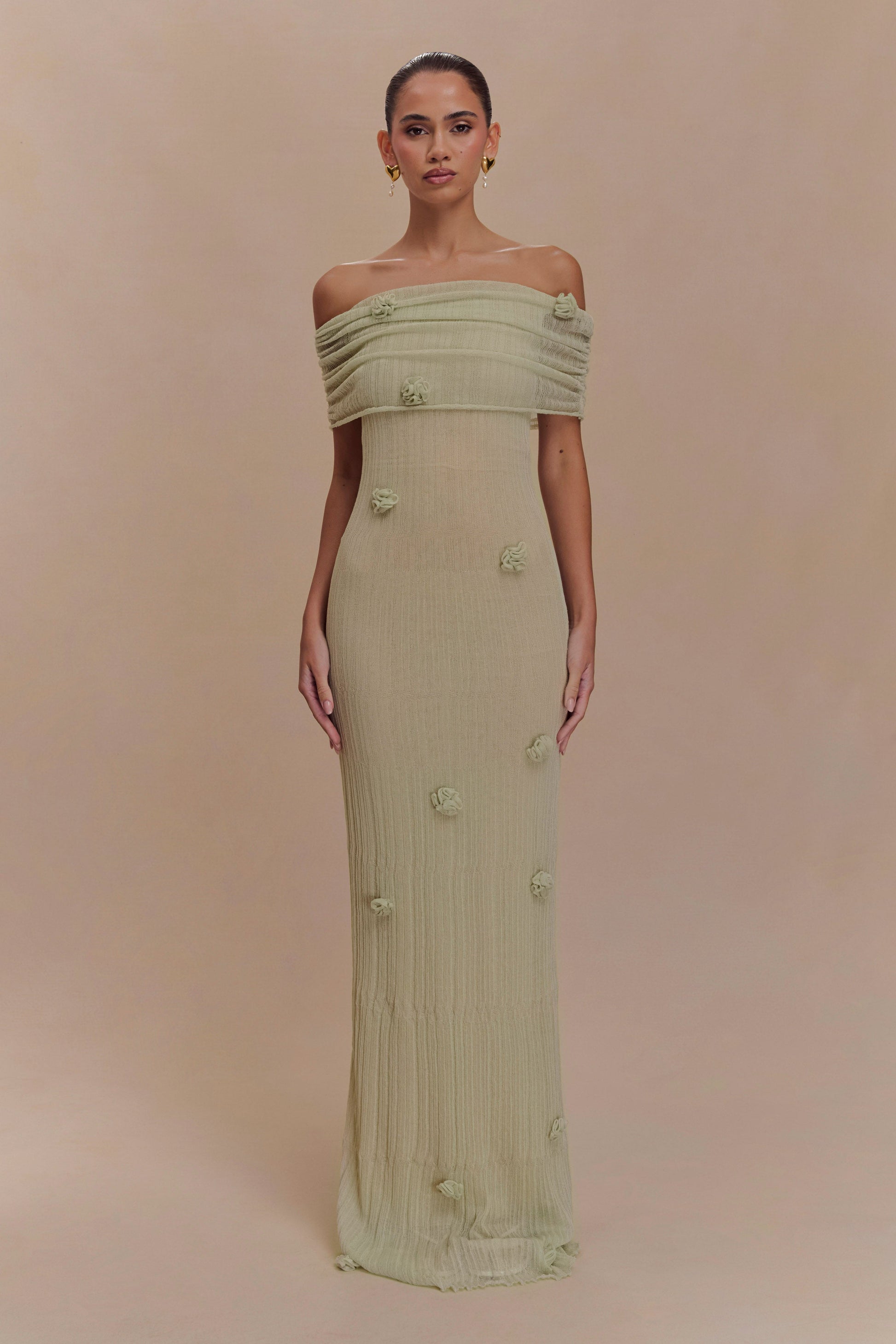 Orchidee Strick Maxikleid - Eleganz trifft Romantik