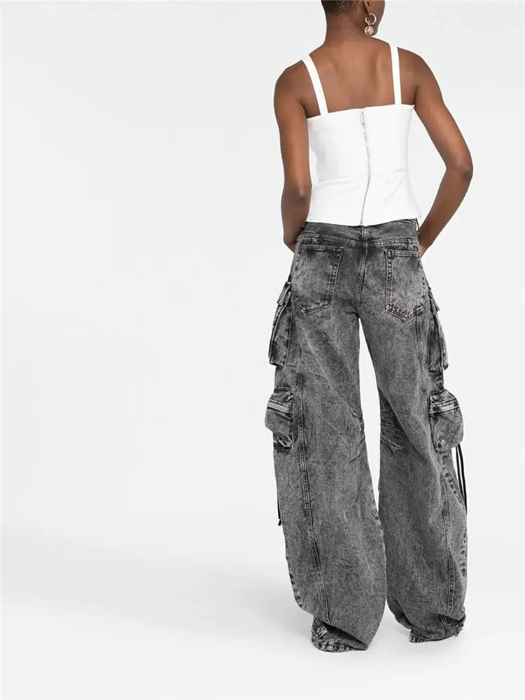 Street Style Cargo Denimhose