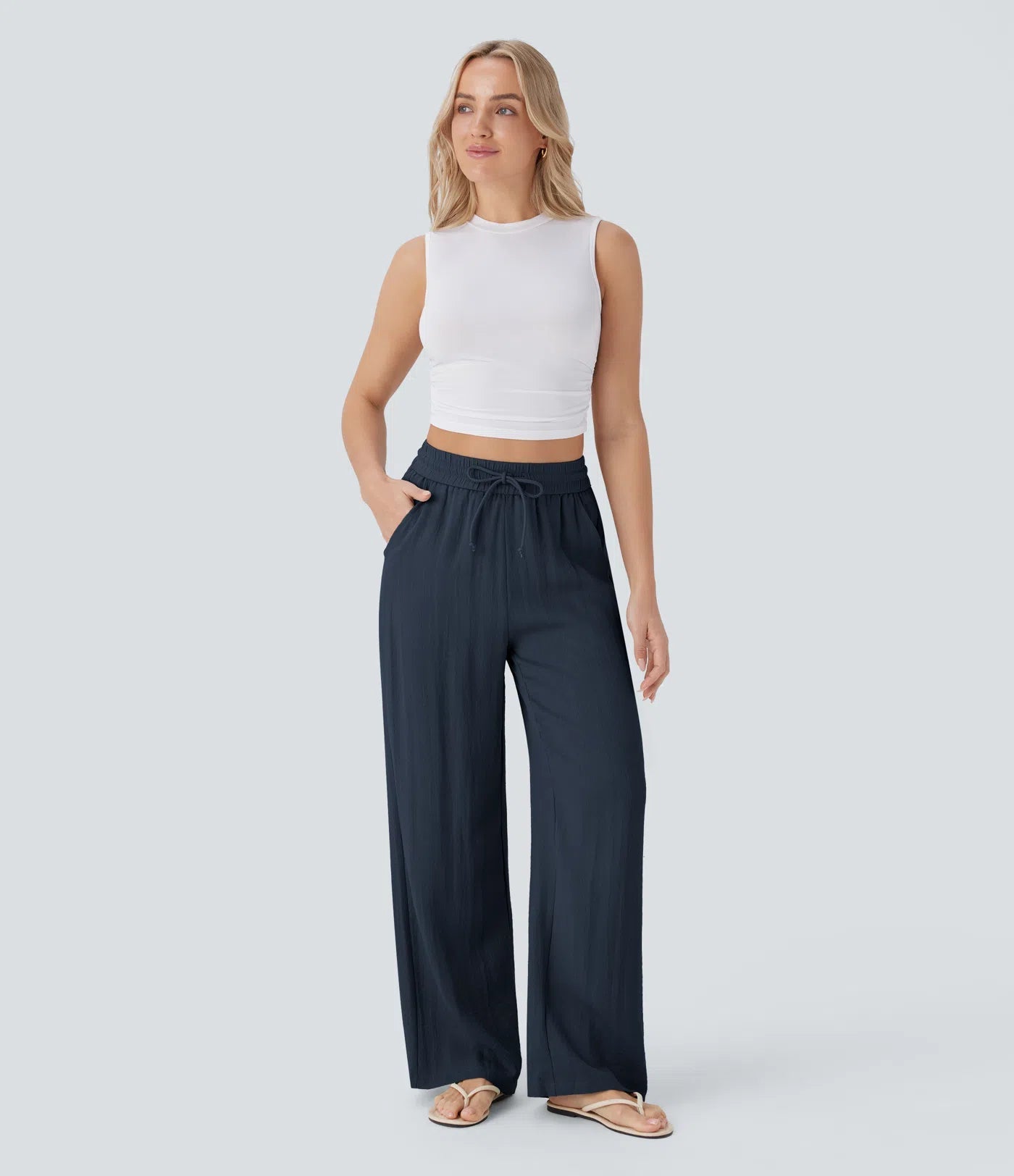 Lisa | Comfortabele Luchtige Linnen Broek met Elegante Pijpen