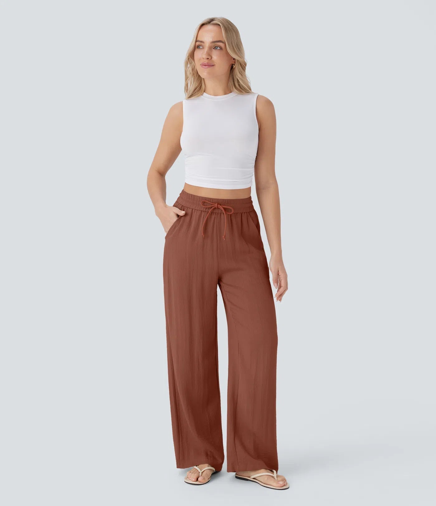 Lisa | Comfortabele Luchtige Linnen Broek met Elegante Pijpen