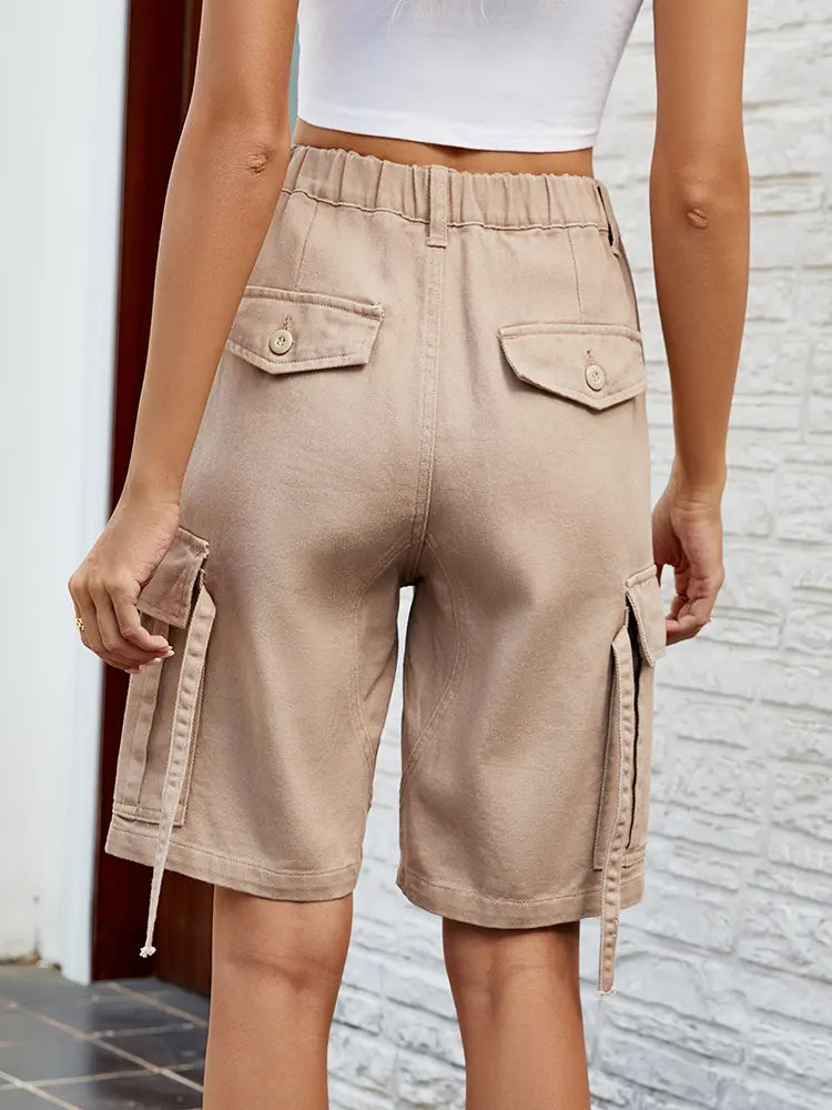 Gewaschene Utility-Denim-Shorts