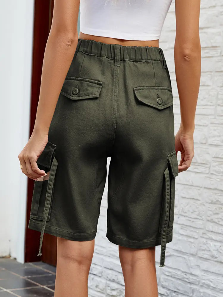 Gewaschene Utility-Denim-Shorts