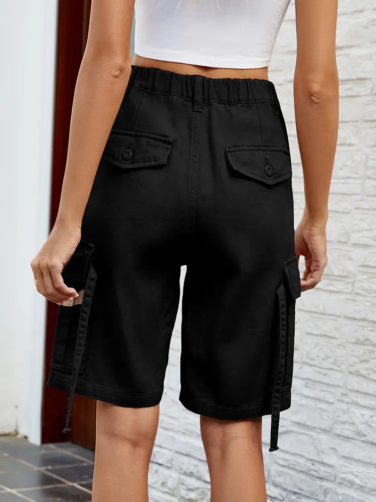 Gewaschene Utility-Denim-Shorts