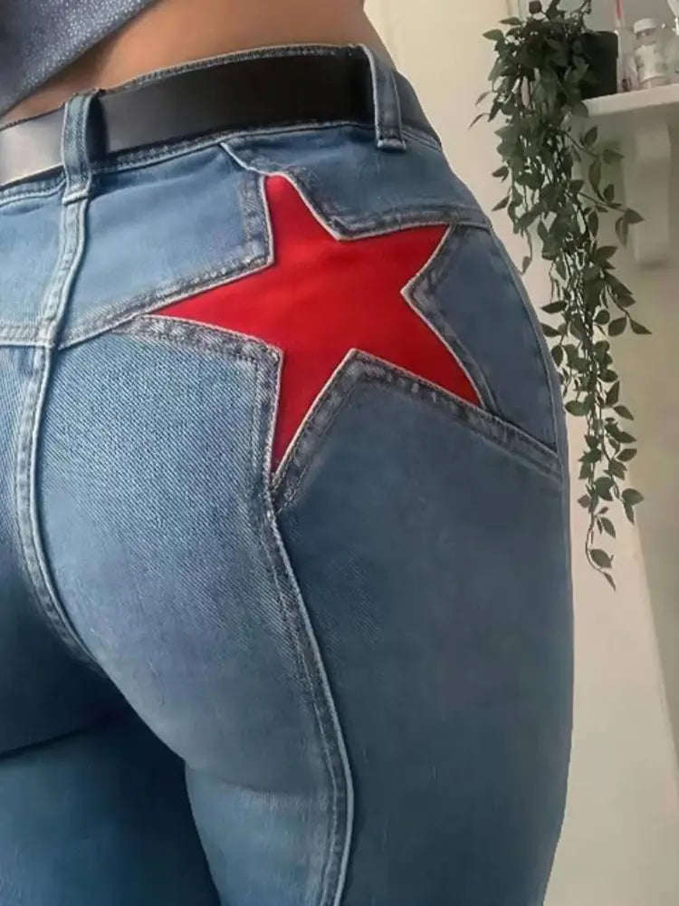 Retro Mid-Waist Schlagjeans
