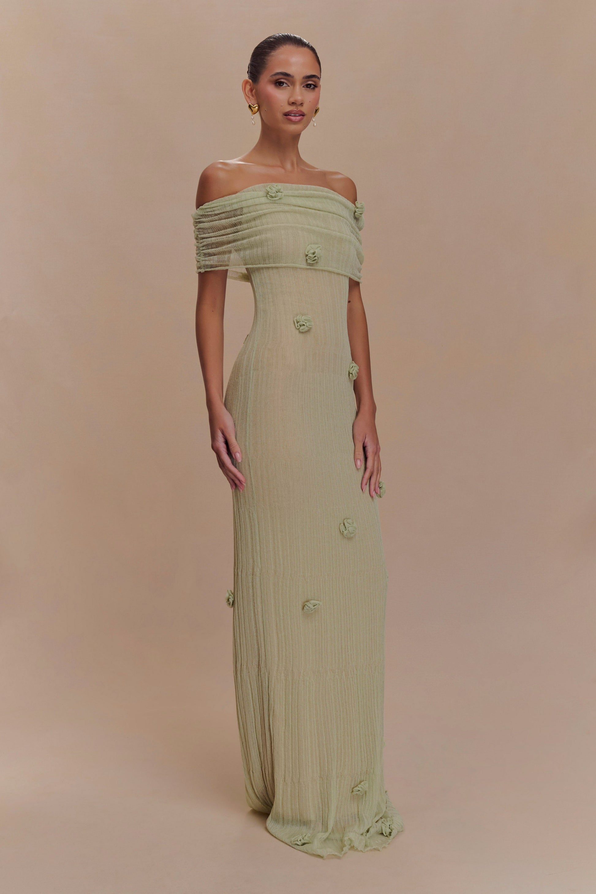 Orchidee Strick Maxikleid - Eleganz trifft Romantik