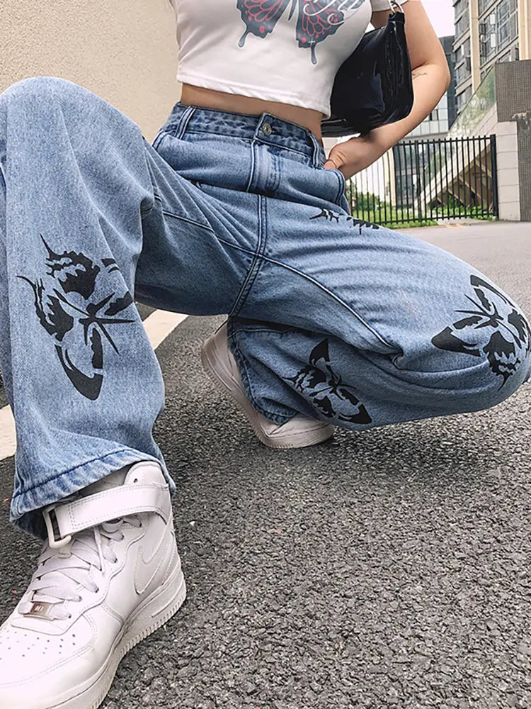 Bedruckte Slim Fit Jeans