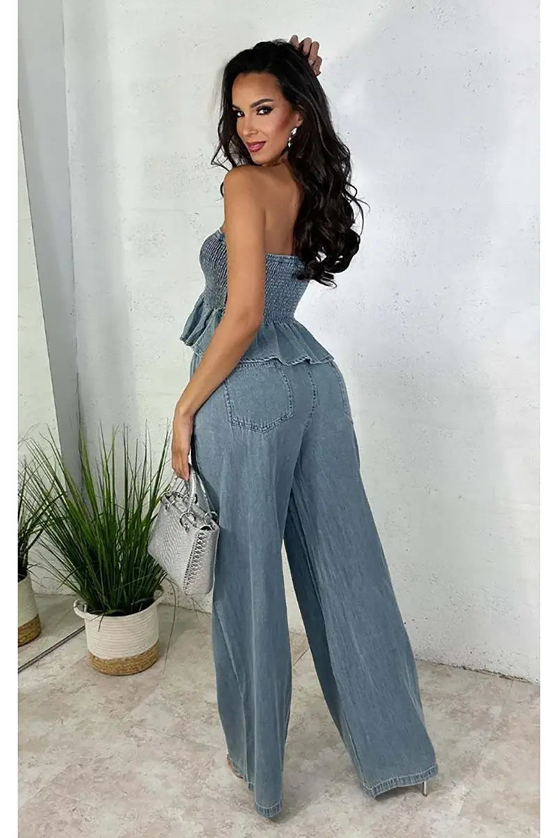 Stilvolles Denim Zweiteiler-Set