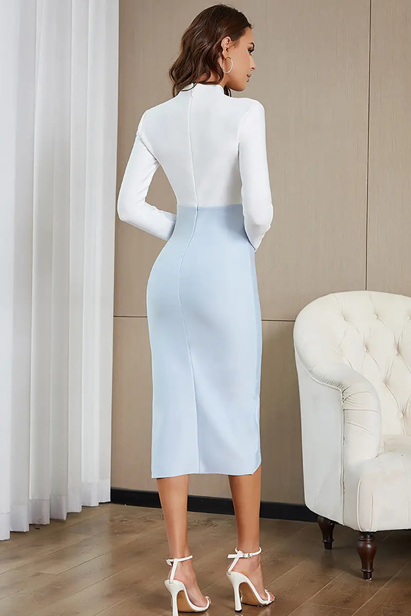 One-Shoulder-Seitenschlitz-Bandagekleid