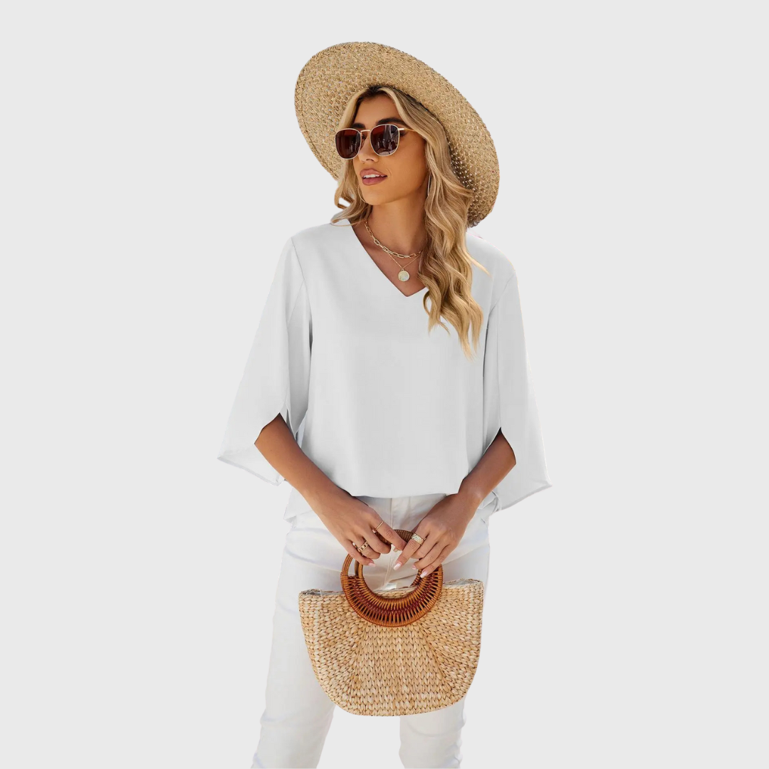 Dora | Bluse mit V-Ausschnitt