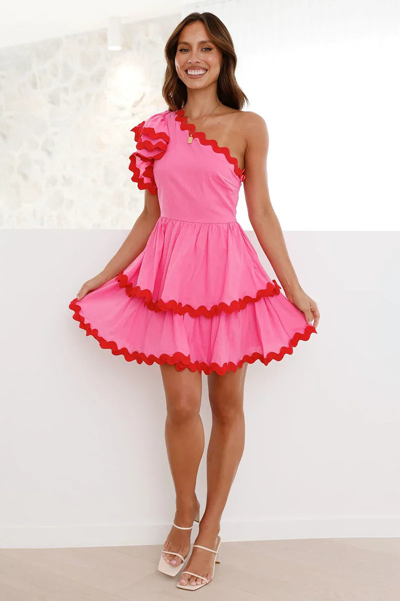 Daisuke Mini Kleid - Pink / Rot