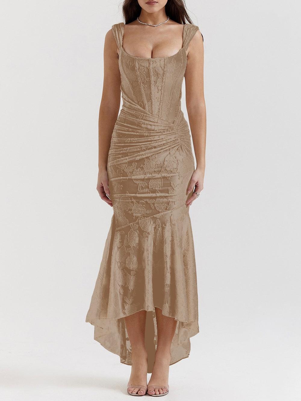 Blaues BlumenMaxi-Kleid
