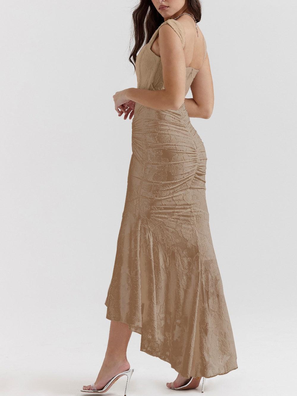 Blaues BlumenMaxi-Kleid