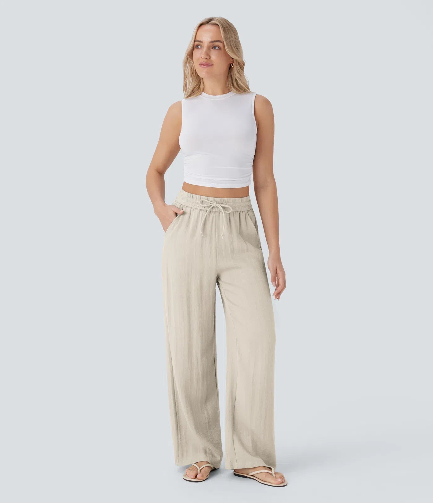 Lisa | Comfortabele Luchtige Linnen Broek met Elegante Pijpen