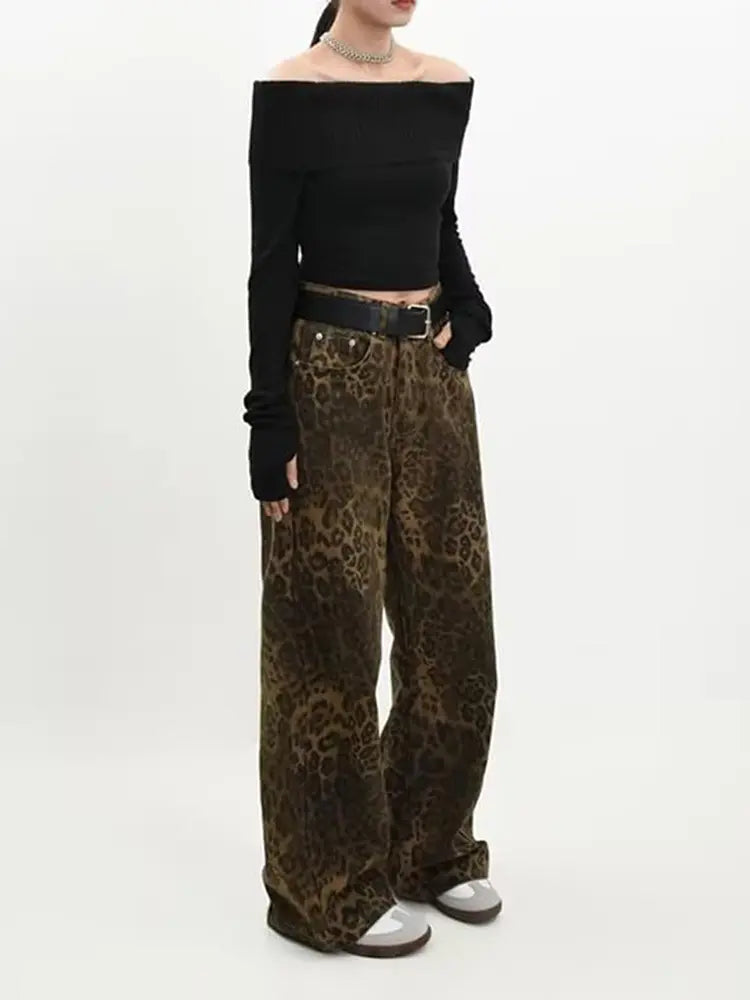 Vintage Leo-Muster Jeans