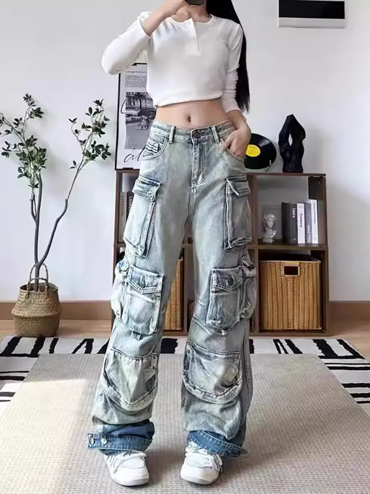 Gradient Fallschirmjeans