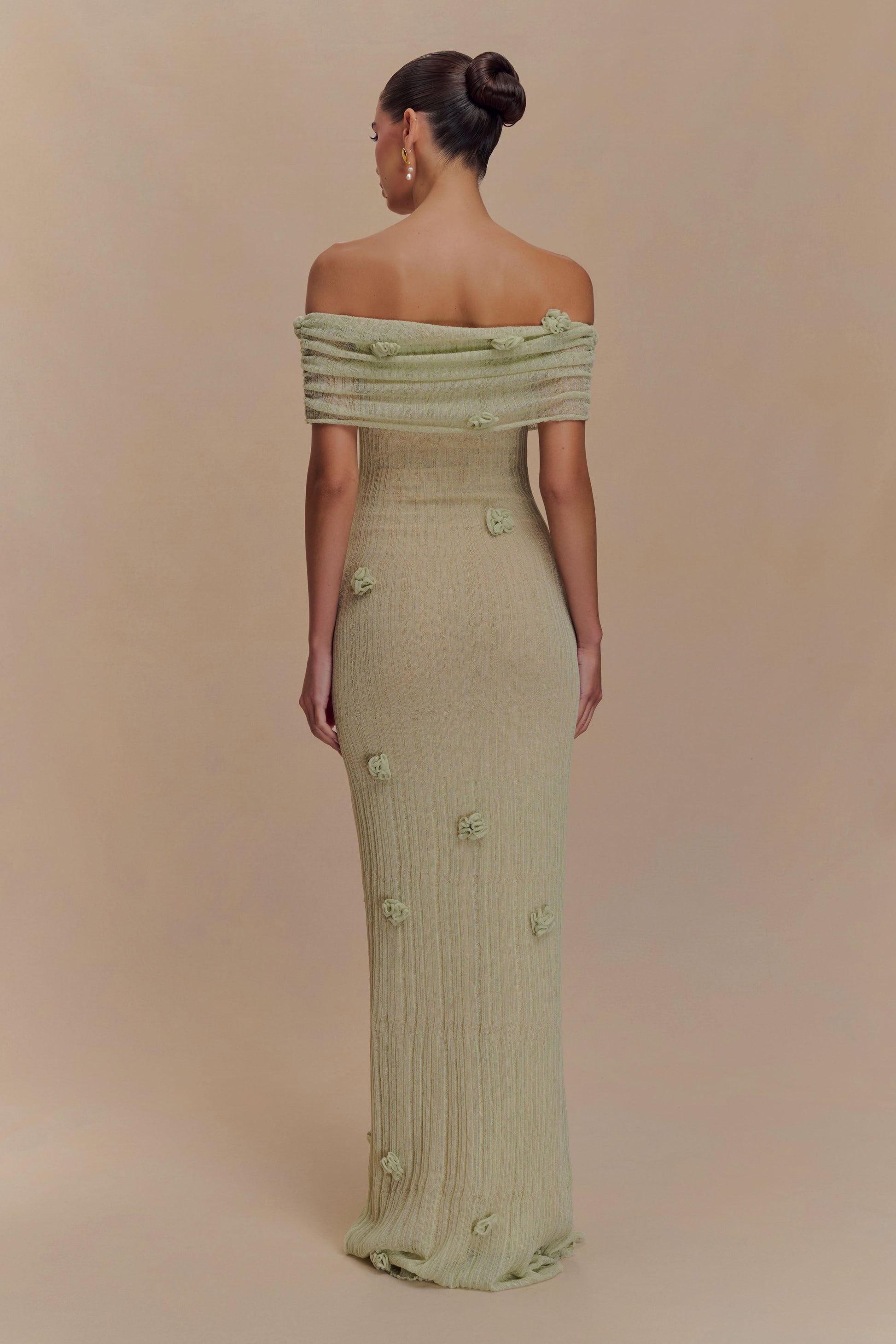 Orchidee Strick Maxikleid - Eleganz trifft Romantik