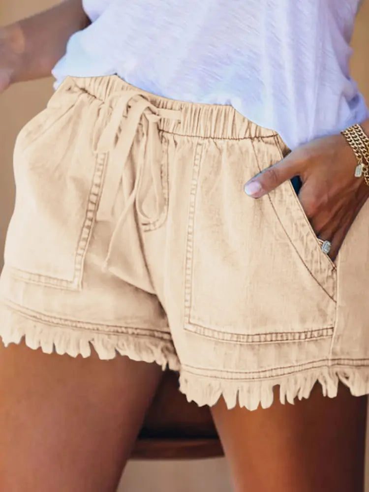 Elastische Taille Lässige Denim Shorts