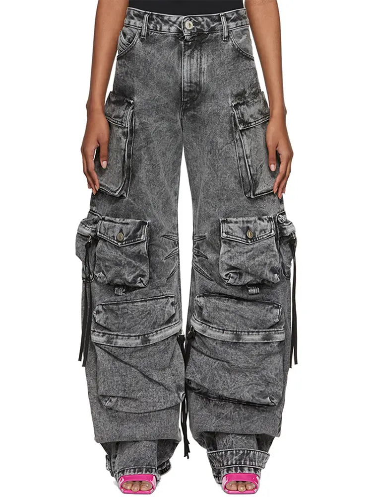 Street Style Cargo Denimhose