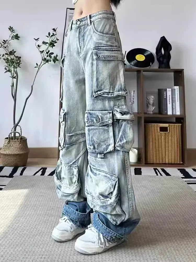 Gradient Fallschirmjeans