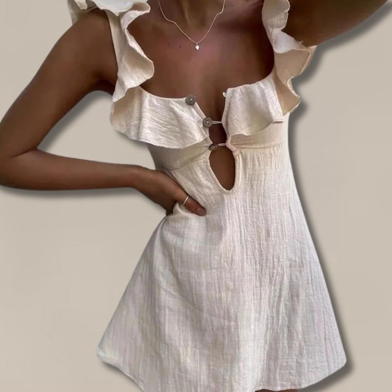 rüschenkleid, sommerkleid, mini kleid, kleid mit v ausschnitt, verspieltes kleid, luftiges kleid, feminines kleid, romantisches kleid, elegantes sommerkleid, damen sommerkleid, freizeitkleider für damen, kleider, damenkleider, elegantes kleid damen, minikleid damen, minikleider, sommerkleider für damen, feminines sommerkleid, sommerliche damenkleider, locker fallendes kleid