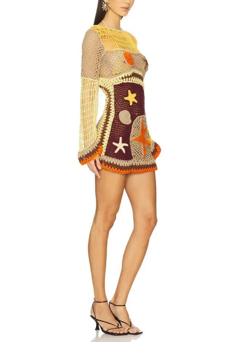 Korallenriff-inspiriertes Häkelkleid