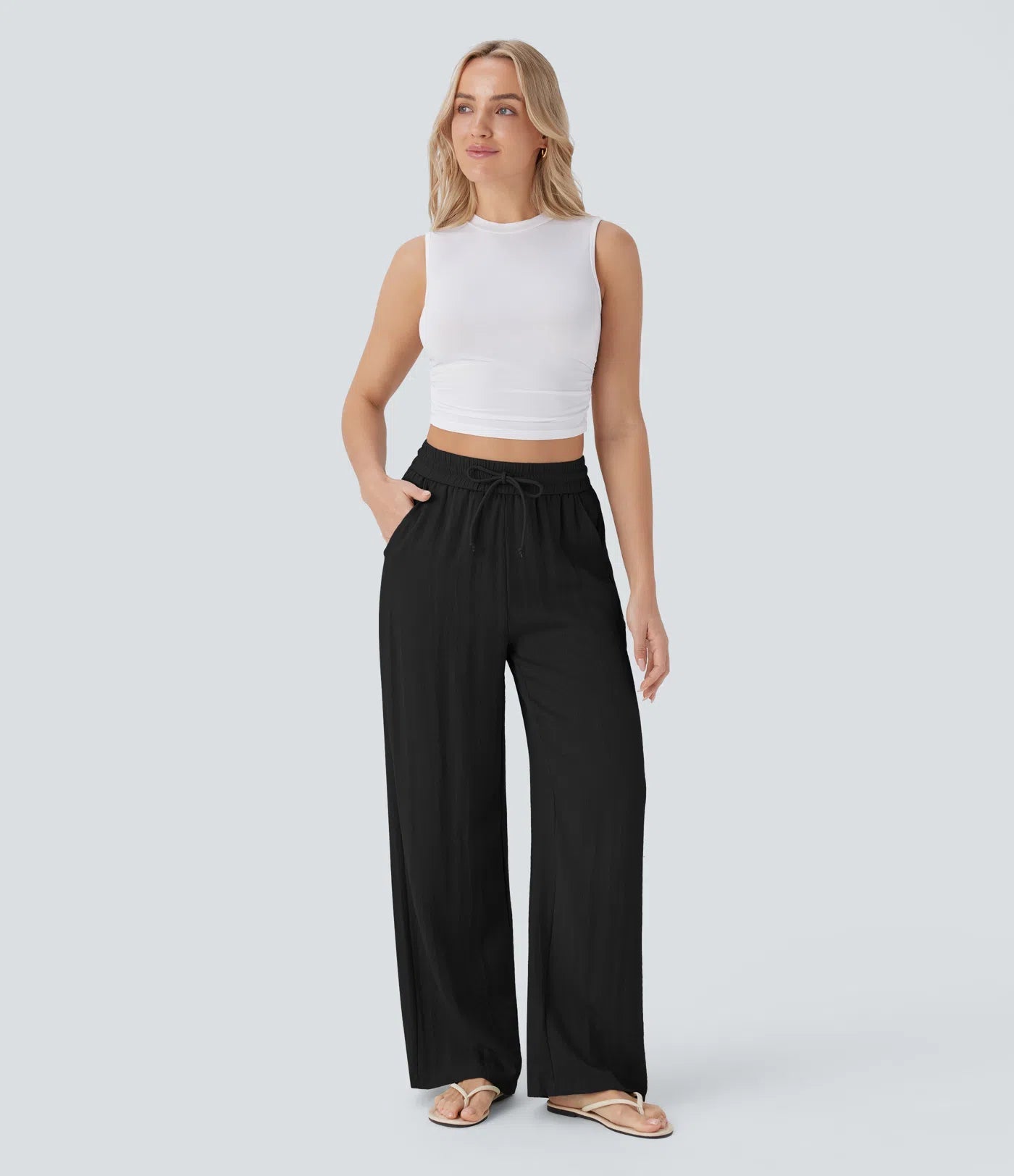 Lisa | Comfortabele Luchtige Linnen Broek met Elegante Pijpen