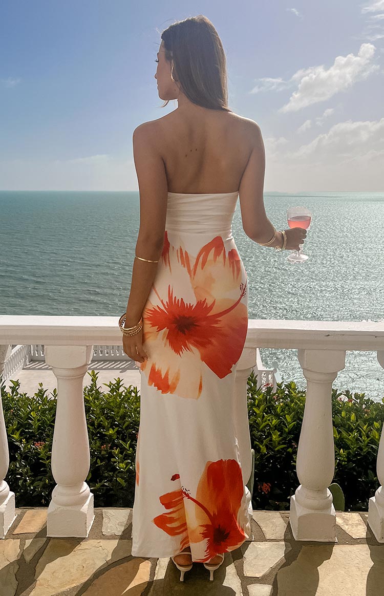 Arizona Weiß Floral Print Maxikleid