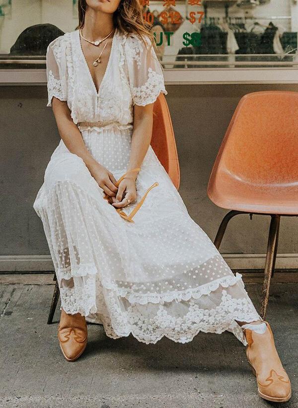 Boho Italienisches Midikleid