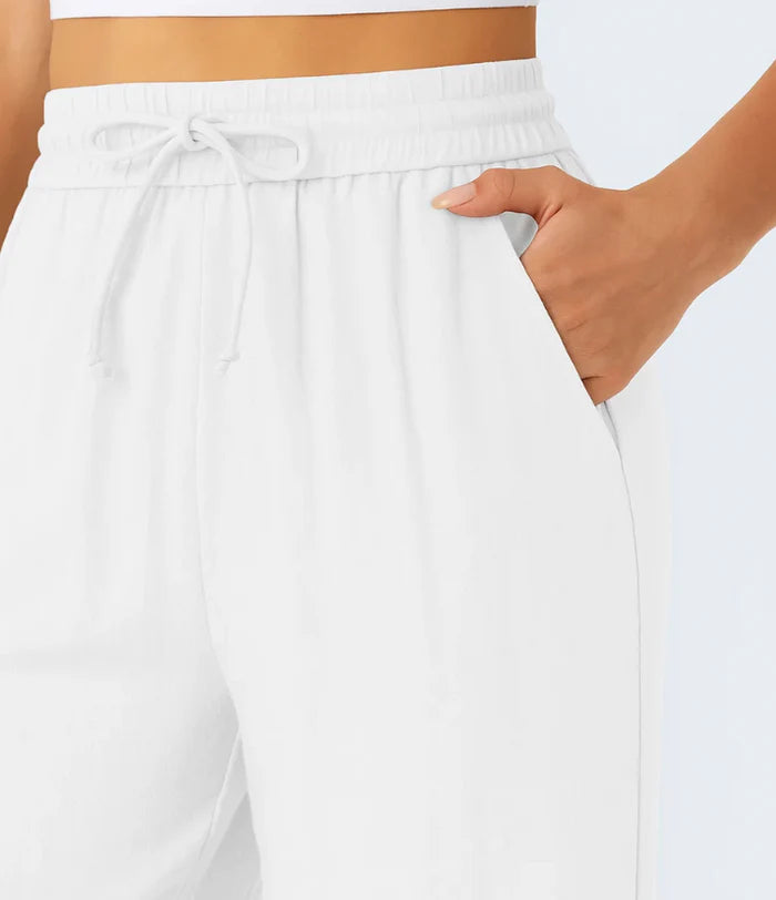 Lisa | Comfortabele Luchtige Linnen Broek met Elegante Pijpen