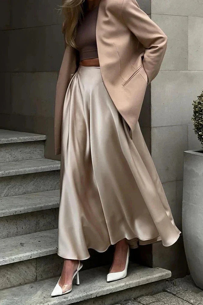 Aubrey Satin Midi Rock