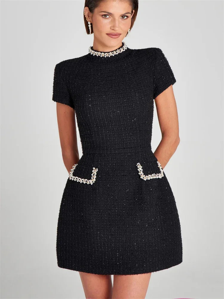 Queeny Diamond kurzärmeliges Minikleid